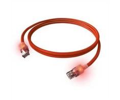 „EasyLan S/FTP DualBoot“ LED patch kabelis Cat.6A, RJ45 / RJ45, LSOH, raudonas, 1,5 m