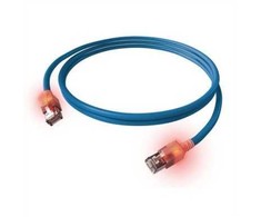 „EasyLan S/FTP DualBoot“ LED patch kabelis Cat.6A, RJ45 / RJ45, LSOH, mėlynas, 1,5 m