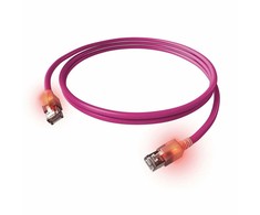 „EasyLan S/FTP DualBoot“ LED patch kabelis Cat.6A, RJ45 / RJ45, LSOH, violetinis, 1 m