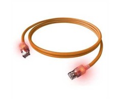 Easylan Kabelis krosowy EasyLan S/FTP DualBoot LED Cat.6A, RJ45 / RJ45, LSOH, oranžinė, 7,5 m