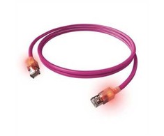 „EasyLan S/FTP DualBoot“ LED patch kabelis Cat.6A, RJ45 / RJ45, LSOH, violetinis, 3 m