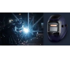 EasyTouch PAX suvirinimo kaukė, automatiškai tamsėjanti, su filtro reguliavimu DIN 9-13, maitinama saulės energija / baterijomis, ličio jonų CR2032.