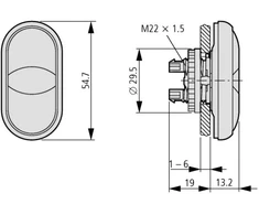 Eaton Dvigubas mygtukas M22-DDl-WS-X1 / X0 - 216706