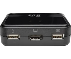 Eaton Eaton „Tripp Lite“ serijos 2 prievadų USB/HD kabelinis KVM komutatorius su garso/vaizdo, kabelių ir USB periferinių įrenginių bendrinimu - KVM/garso/USB komutatorius - 2 x KVM/garso/USB - 1 vietinis Benutzer - Stalinis