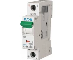 Eaton Grandinės pertraukiklis 1P C 6A 10kA DC PL7-C6/1-DC 264886