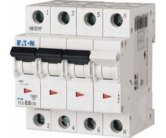 Eaton Grandinės pertraukiklis 3P+N D 20A 6kA AC PL6-D20/3N 165038