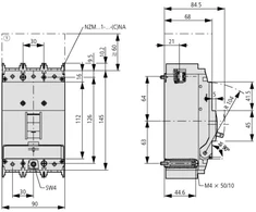Eaton NZMN1-A125 MAITINIMO JUNGIKLIS, 3 polių