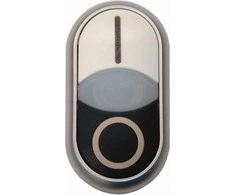 Eaton Dvivietis baltas / juodas / 0-1 mygtukas su apšvietimu M22-DDLM-WS-X1 / X0 (284832)