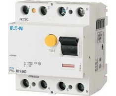Eaton Liekamosios srovės grandinės pertraukiklis 4P 40A 0,1A tipas A PF6-40/4/01-A 112934