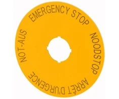 Eaton Aprašas plokštės geltona apvali fi90 NEMARGENCY STOP M22-XAK3 (216467)