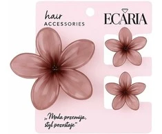 Ecarla Eu Sandelis Plaukų segtukų rinkinys 3in1, gėlė + 2 mini plaukų segtukai SP442