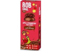 Bob Snail Eco-Snack Obuolių-braškių užkandis pieniškame šokolade 30 g