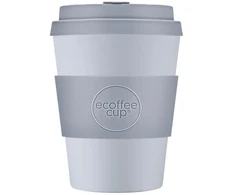 Ecoffee Cup „Ecoffee“ puodelis su vientisomis spalvomis, blizgučiais, 350 ml – sidabrinis