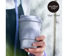 Ecoffee Cup „Ecoffee“ puodelis su vientisomis spalvomis, blizgučiais, 350 ml – sidabrinis
