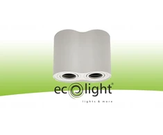 Ecolight GU10 paviršinio montavimo halogeninis šviestuvas, baltas, dvigubas, apvalus, OHN-21B