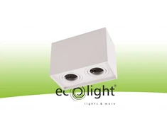 Ecolight GU10 paviršinio montavimo kvadratinis dvigubas halogeninis šviestuvas, baltas OHN-22B