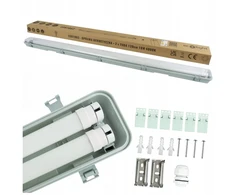 Ecolight Hermetiško šviestuvo komplektas IP65 + 2x LED vamzdeliai 120cm 18W 1800lm 4000K EC61062
