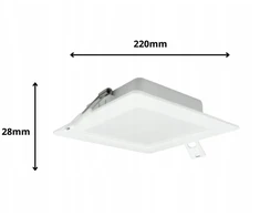 Ecolight Įleidžiamas šviestuvas P/T kvadratinis 18W 1980lm 4000K IP20 baltas DL-1 EC20453