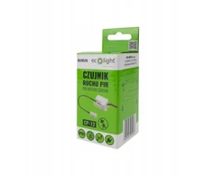 Ecolight PIR judesio jutiklis IP65 360 laipsnių 800 W, 6 m diapazonas su išoriniu zondu, baltas CP-12
