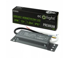 Ecolight PREMIUM 20W 12V hermetiškas maitinimo šaltinis