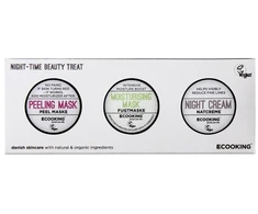Ecooking Night-Time Beauty Treat Set : , maitininantis, Night, Kremas Mask, For Face, 15 ml + , Moisturizing, Kremas Mask, For Face, 15 ml + , Peeling, Kremas Mask, For Face, 15 ml Unisex