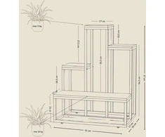 Edaxo Gėlių stovas loft stiliaus ILO, 51 x 34 x 67 cm