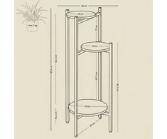 Edaxo Siauras stovimas gėlių vazonas STEM 3 gėlėms, Ø 33 x 80,5 cm