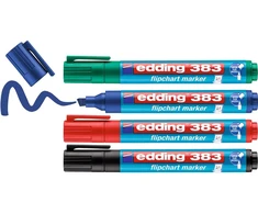 EDDING e-383 žymeklis apverčiamai lentai, 1-5 mm, 4 vnt., įvairių spalvų
