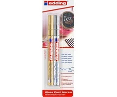 Edding Glossy Oil Marker e-780 EDDING, 0,8 mm, 2 vnt., lizdinė plokštelė, įvairios spalvos