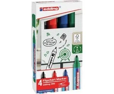 Žymeklių popieriui rinkinys Edding 380, 1,5-3mm, 4 spalvos