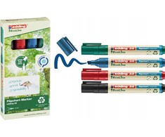 Edding Marker do flipchartów e-32 Ecoline, 1-5mm, 4 vnt., mix kolorów