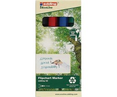 Edding Marker do flipchartów e-32 Ecoline, 1-5mm, 4 vnt., mix kolorów