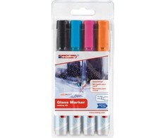 Edding Žymeklis stiklo paviršiams -95 DEDDING, 1,5-3 mm, juoda ir 3 vienetų spalvų derinys