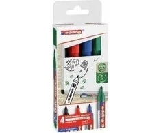 Žymeklių baltai lentai rinkinys Edding 360, 1.5-3mm, apvaliu galiuku, 4 spalvos