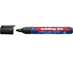 Žymeklis popieriui Edding 30 brilliant, apvaliu galiuku, 1.5-3mm, juodos spalvos