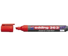 Žymeklis baltai lentai Edding 363, kirstu galiuku, 1-5mm, raudonos spalvos