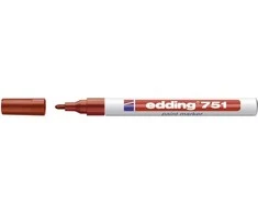 Žymeklis Edding 751 lako pagrindu, apvaliu galiuku, 1-2mm, raudonos spalvos
