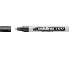 Žymeklis Edding 750 lako pagrindu, apvaliu galiuku, 2-4mm, sidabrinės spalvos