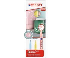 Edding Marker olejowy błyszczący e-751 EDDING, 1-2mm, 3 vnt., mix kolorów pastelowych
