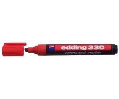 Permanentinis žymeklis Edding 330, kirstu galiuku, 1-5mm, raudonos spalvos