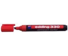 Permanentinis žymeklis Edding 330, kirstu galiuku, 1-5mm, raudonos spalvos