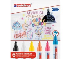 Edding Marker stiklo paviršiams E-95 EDDING, 1,5-3 mm, 6 vnt., spalvų derinys