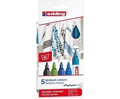 edding – 4500 Textile Marker Set 5 vnt Cool Colors – (706826)
