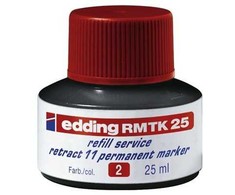 EDDING retract 11 e-RMTK 25 permanentinio žymeklio papildymo rašalas, raudonas