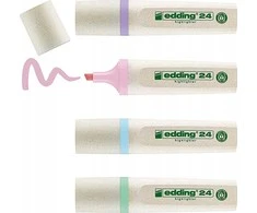 Edding E-24 ECOLINE* EDDING žymekliai, 2-5 mm, 4 vnt., pastelinių spalvų mišinys