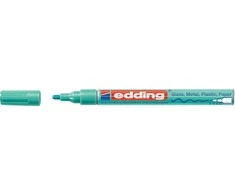 Žymeklis Edding 751 lako pagrindu, apvaliu galiuku, 1-2mm, skirtas dekoravimui, metalikos žalios spalvos