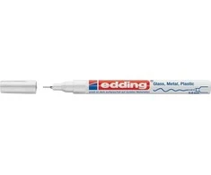 Žymeklis Edding 780, apvaliu galiuku, 0,8mm, skirtas dekoravimui, baltos spalvos