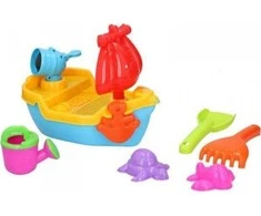 Eddy Toys Sūkuriniai žaislai - Smėlio dėžės žaislų rinkinys 10 vnt. Laivas