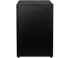 Efb Elektronik EFB 19Zoll Netzwerkschrank OFFICE SERIE 18HE 600X800 RAL9005 Juodas IP20 komplett vormontiert und zerlegbar Glasfront 45KG Traglast