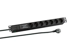 Efb Elektronik EFB EFB 19" 1U maitinimo juostelė 7xCEE 7/3 su SS, aliuminis, juoda